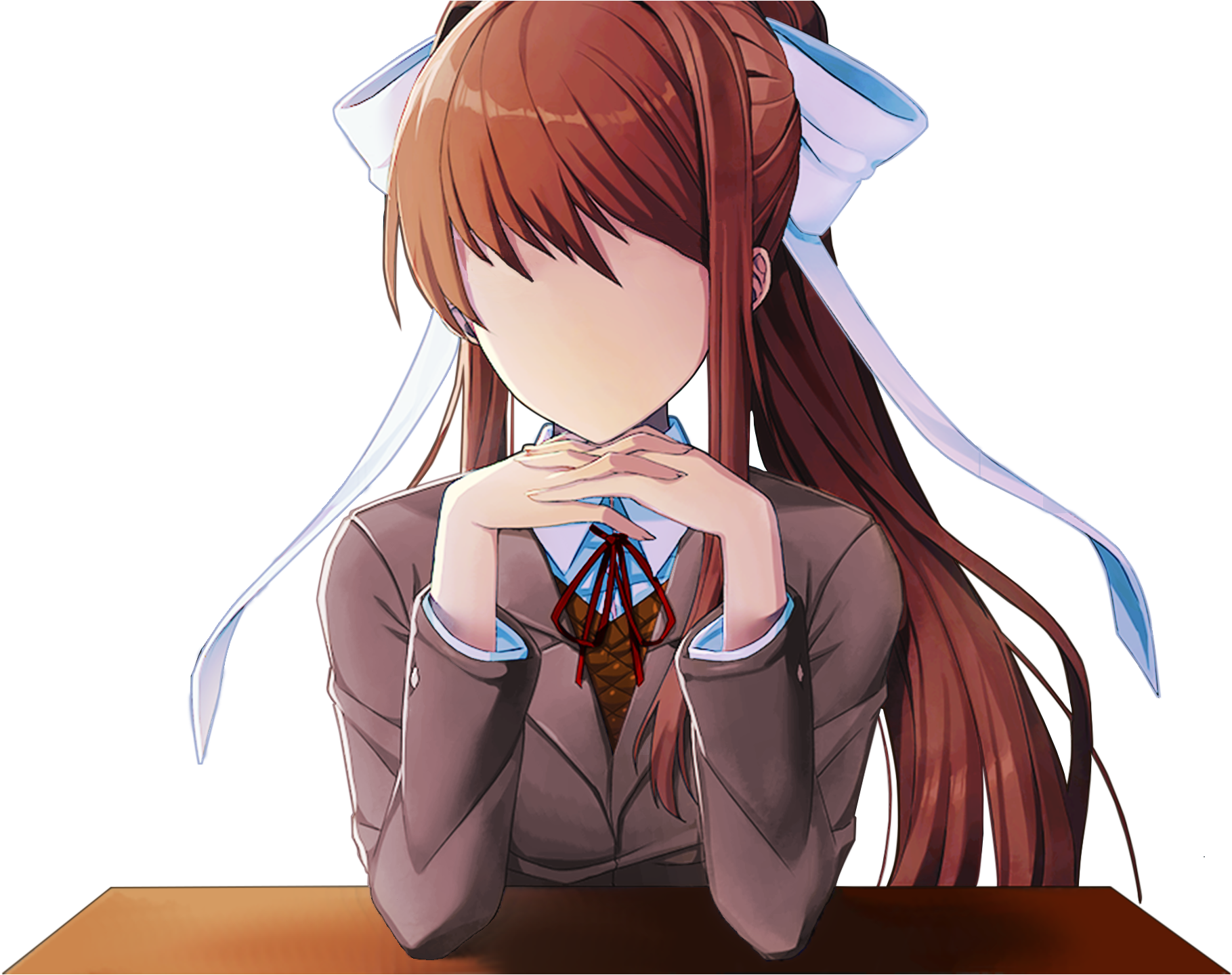Monika Doki Doki Literature Club Png Clipart Free Stock - Cartoon (2560x1483), Png Download