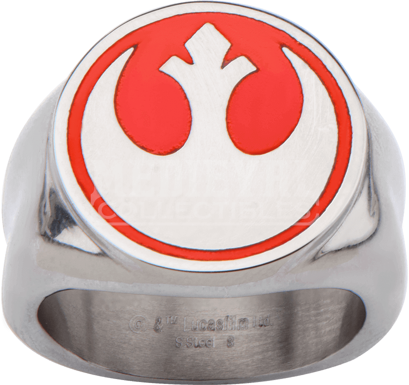 Star Wars Ring Rebel Symbol Red Size 8 (850x850), Png Download