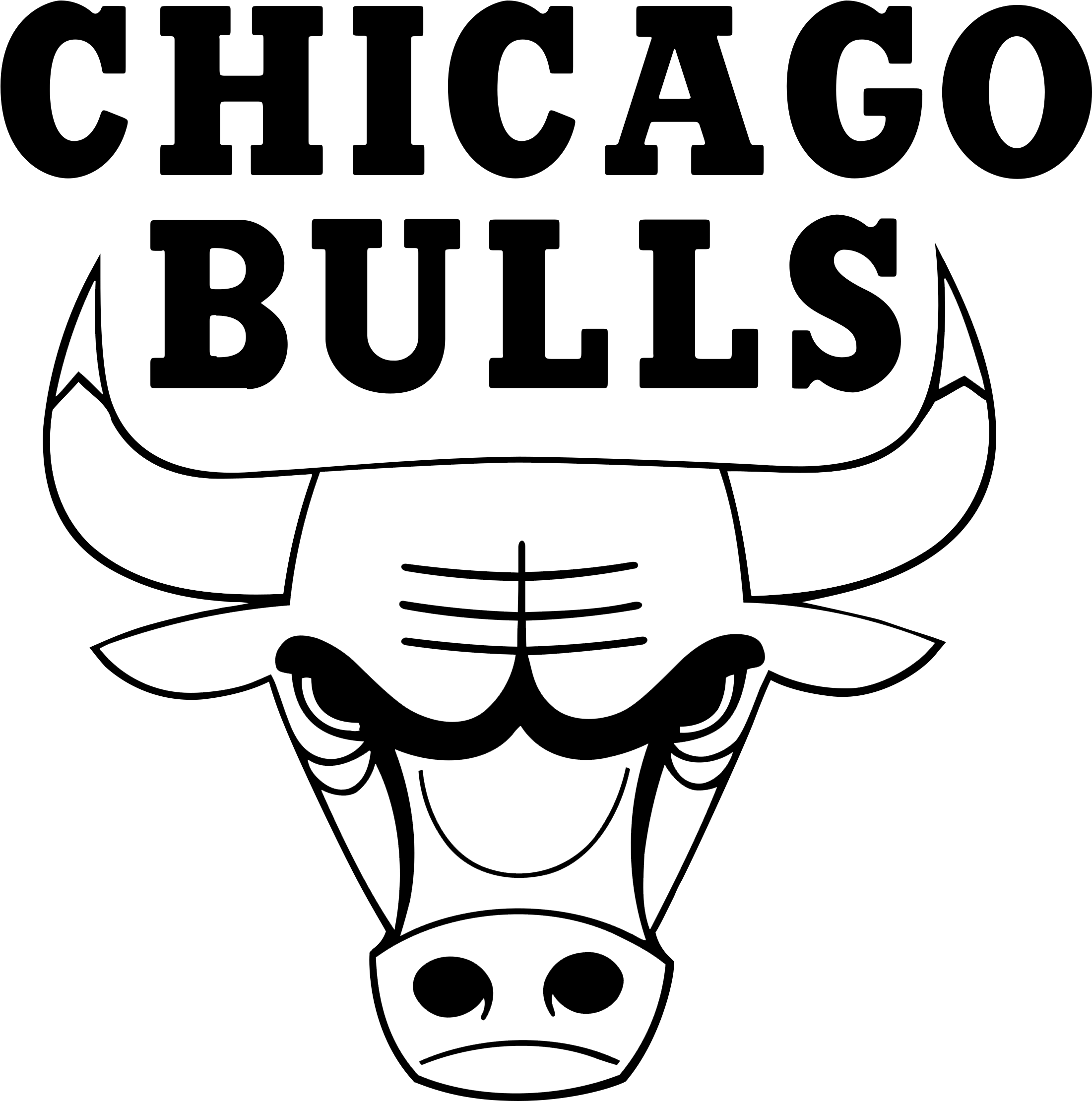 Download HD Chicago Bulls Logo Png Transparent - Chicago Bulls Logo Black  And White Transparent PNG Image - NicePNG.com, image size:2201x2220