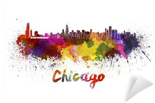 Poster: Chicago- Watercolors Inundation, 30x61cm. Poster (400x400), Png Download