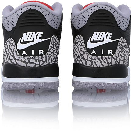 Air Jordan 3 Retro Og "black Cement" Bg - Air Jordan 3 Retro Mens Og 'black/cement (1000x1000), Png Download