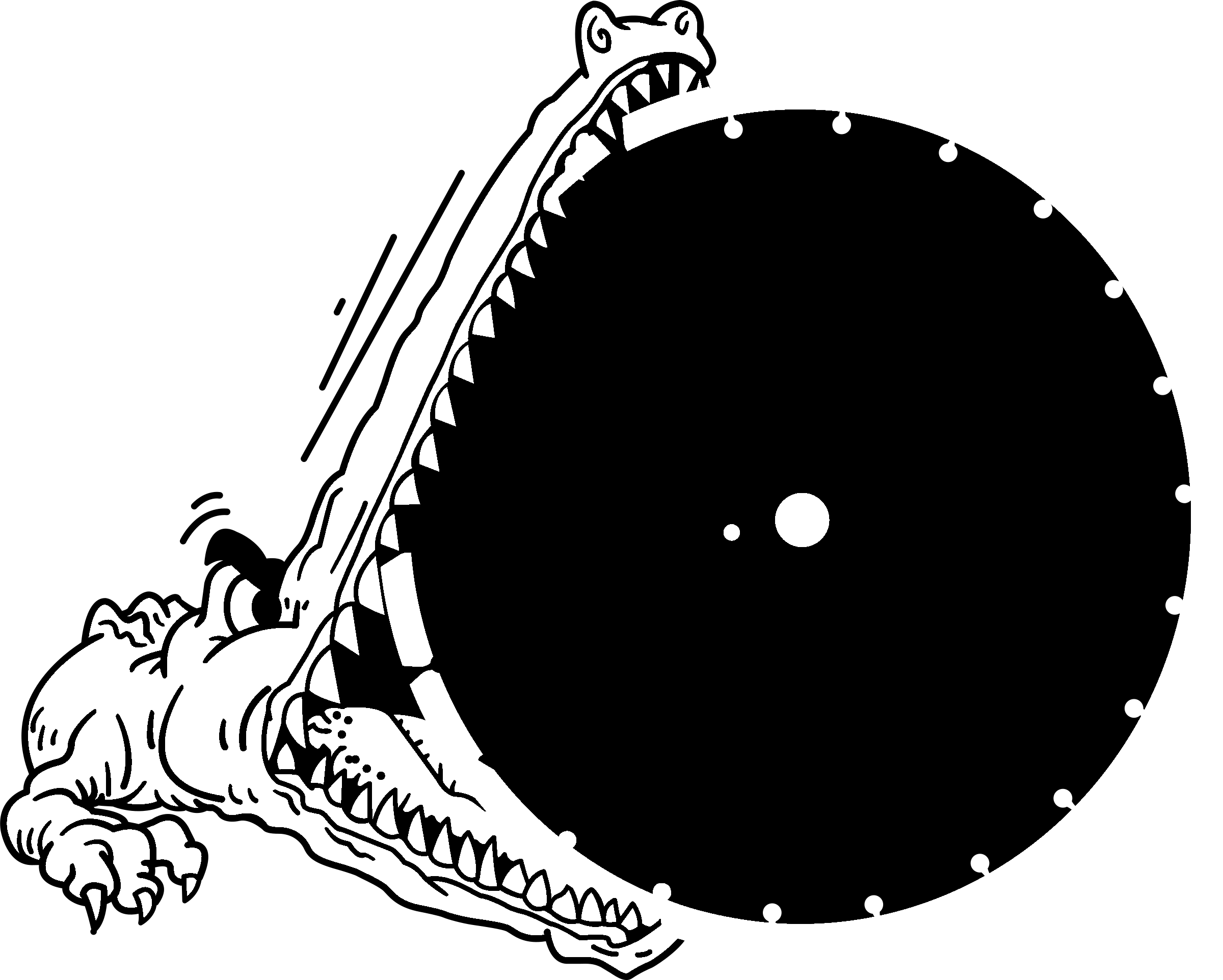 Gator Blades Logo Black And White - Domino's Pizza (2400x1924), Png Download