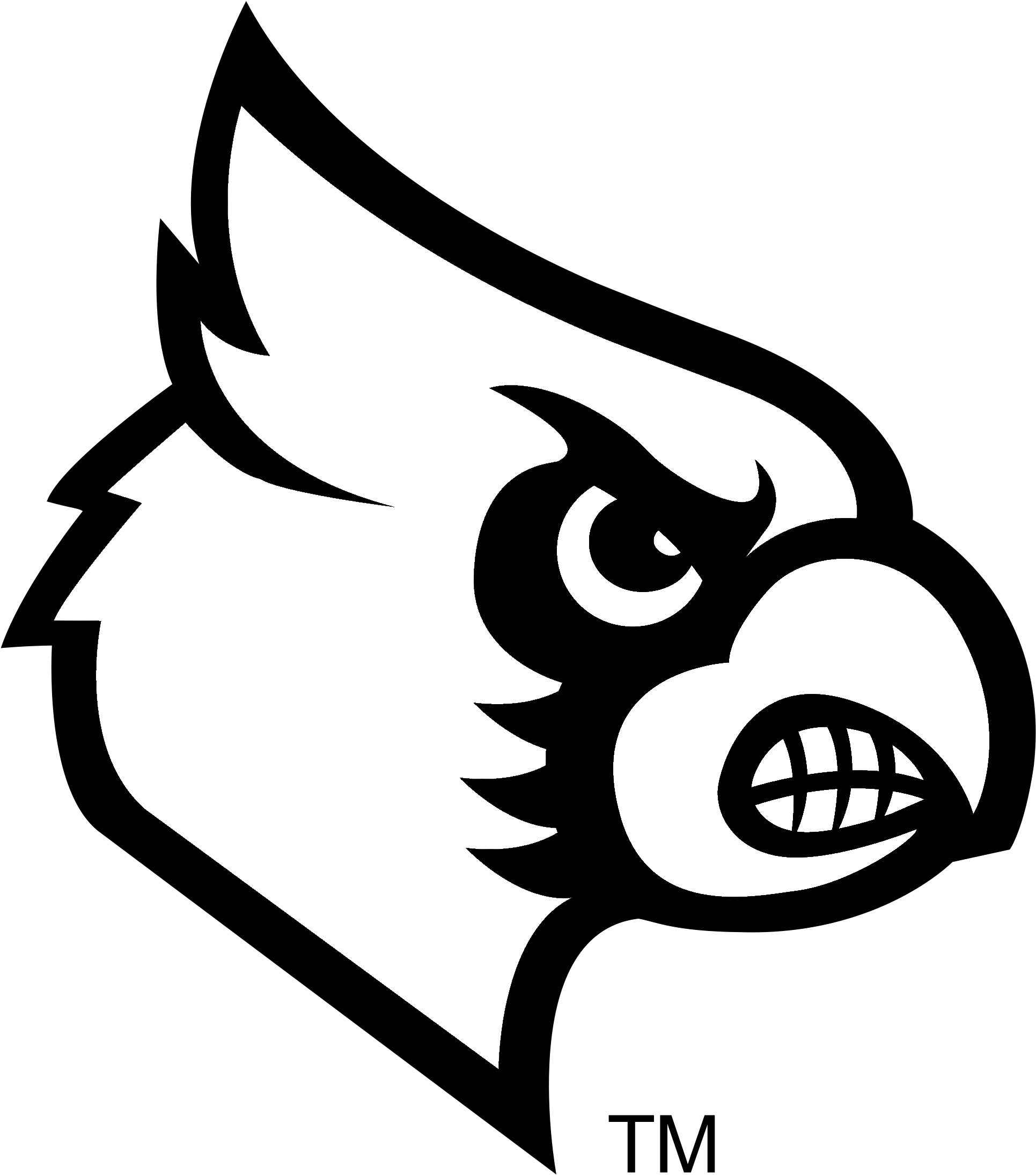 Freeuse Cardinal Svg Black And White - Louisville Cardinals Logo Png (2400x2400), Png Download