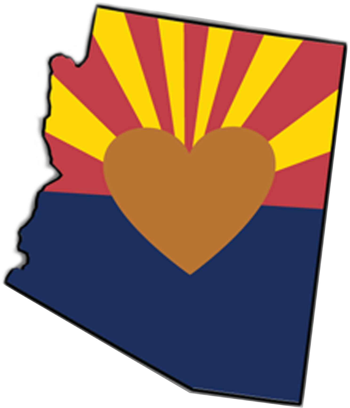 Arizona Love Sticker - Arizona State Flag Heart (2048x2048), Png Download