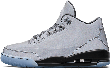Air Jordan Iii Black / Black Clear - Nike Air Jordan Iii (460x271), Png Download