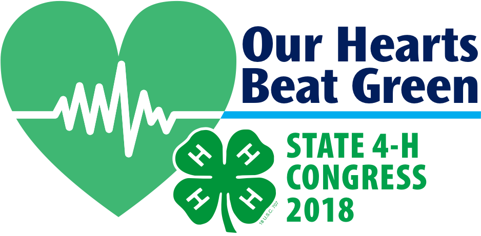 Our Hearts Beat Green Logo - 4 H Clover (974x485), Png Download