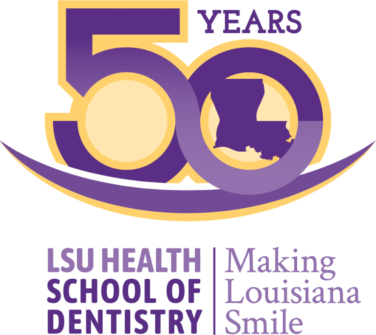 Lsu 2018 Dentistry 50thlogo Color-768x685 - Lsu School Of Dentistry (768x685), Png Download