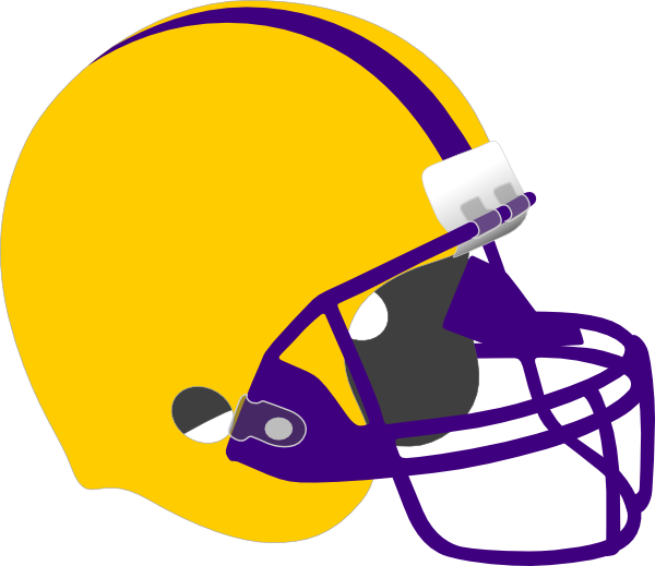 Football Helmet Clip Art At - Purple And Gold Football Helmet (600x519), Png Download