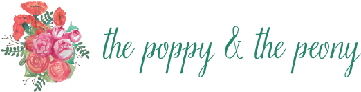 Poppy Peony Logo Long Grntext (576x216), Png Download