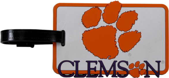 Clemson University Bag Tag - Aminco Ncaa Clemson Tigers Soft Bag Tag (600x281), Png Download