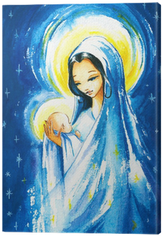 Nativity Scenemary With The Young Jesus In Her Arms - Mary Mit Jesus Karte (400x400), Png Download