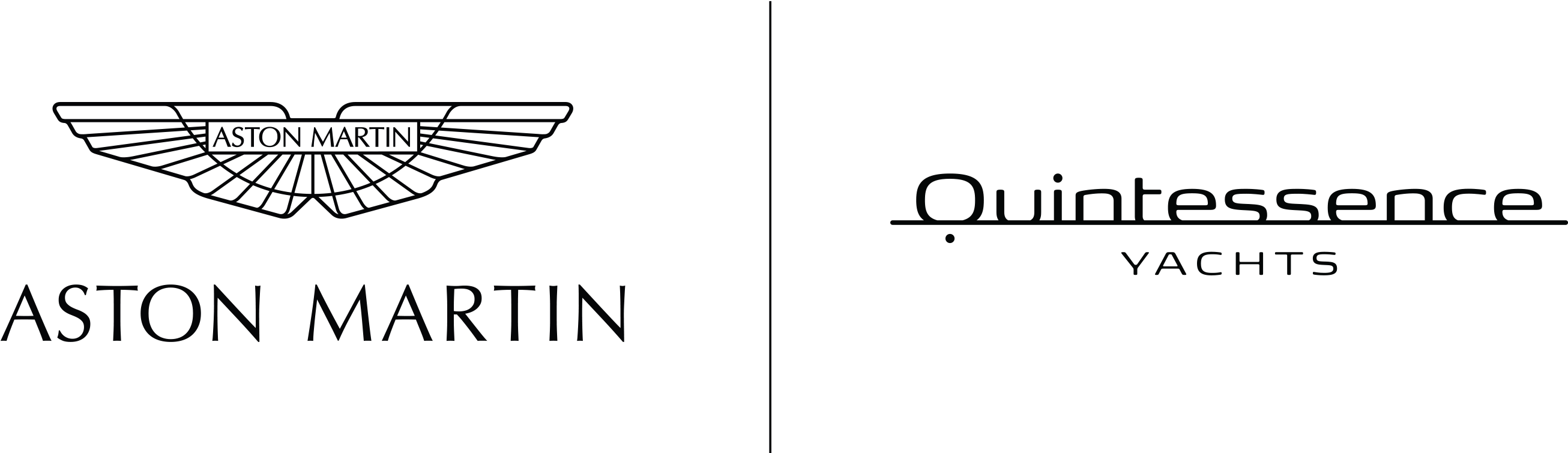 Am Quintessence Partner Horizontal Logo Black - Aston Martin Logo Zipper Studio Pouch (2611x791), Png Download