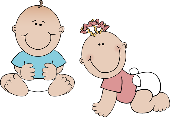 Royalty Free Stock Twin Baby Clipart - Baby Twins Clip Art (571x393), Png Download