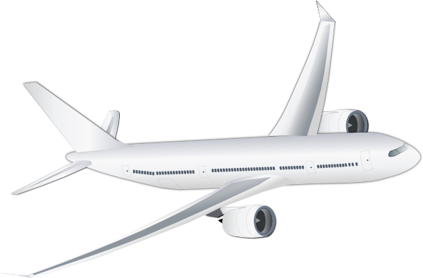 Flight Clipart Plain - Airplane Black Background (600x394), Png Download