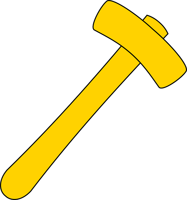 Yellow, Hammer, Tool, Garden - Yellow Hammer (597x640), Png Download