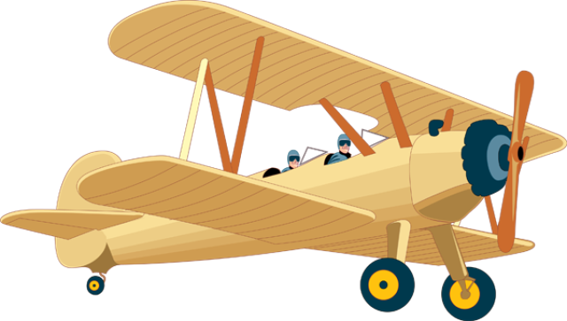 Vintage Airplane Clipart - Air Transportation Vehicles Clip Art (640x363), Png Download