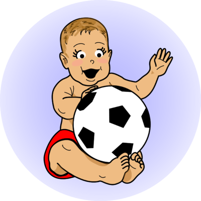 Baby Playing Image Soccer Baby Clip Art Png - Baby With Football Clipart (400x400), Png Download