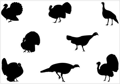 Turkey Clipart Silhouette - Vector Turkey Silhouette (500x350), Png Download
