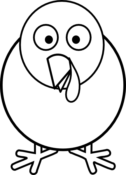 Turkey Clipart Round - Round Turkey Clip Art Black And White (432x598), Png Download