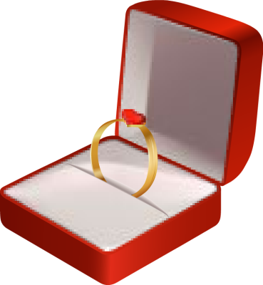 Ring Pencil And Color - Wedding Ring In Box Png (369x400), Png Download