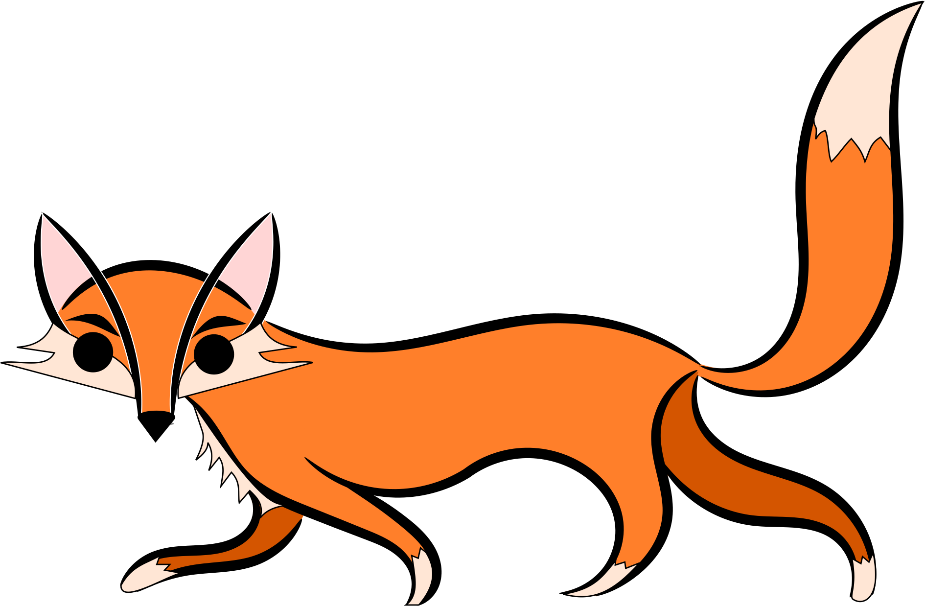Remix Of Fox - Fox Cartoon Gif Png (2400x1629), Png Download