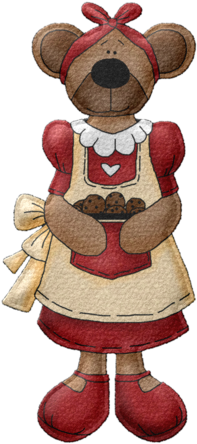 Country Teddy Bear Bear Clipart, Kitchen Art, Tole - Bear (527x1024), Png Download