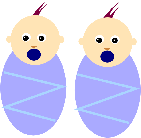 Teddy Bear Clipart Twins - Clip Art Twin Boys (600x588), Png Download