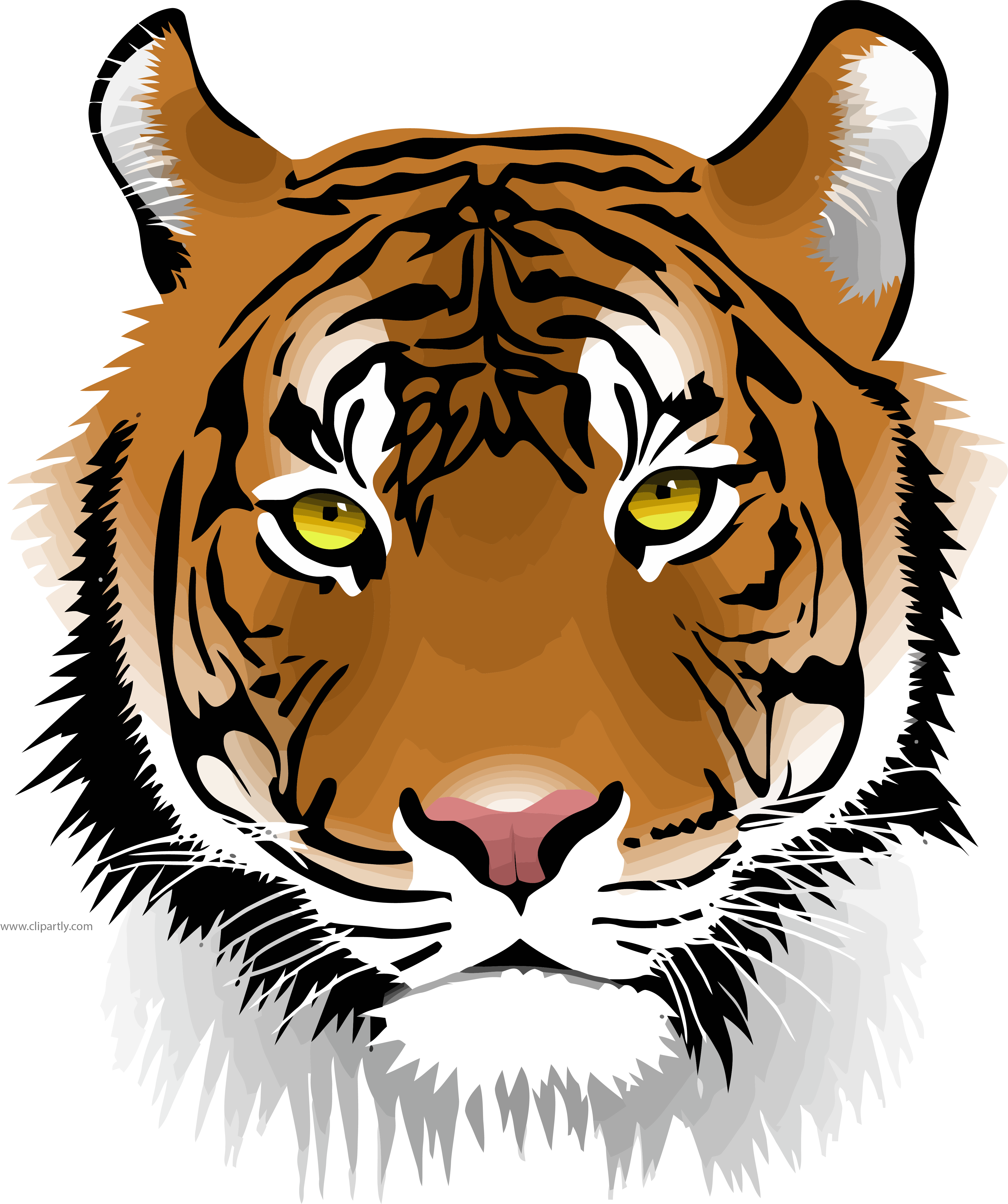 Tiger Wild Face Clipart Png Download - Tiger Clip Art Free (4213x5034), Png Download