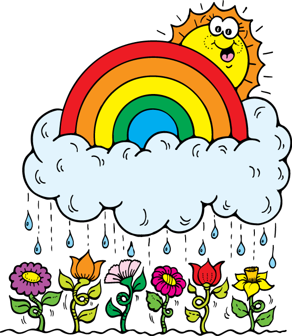 Picture Black And White April Clipart - April Showers Clipart (590x679), Png Download