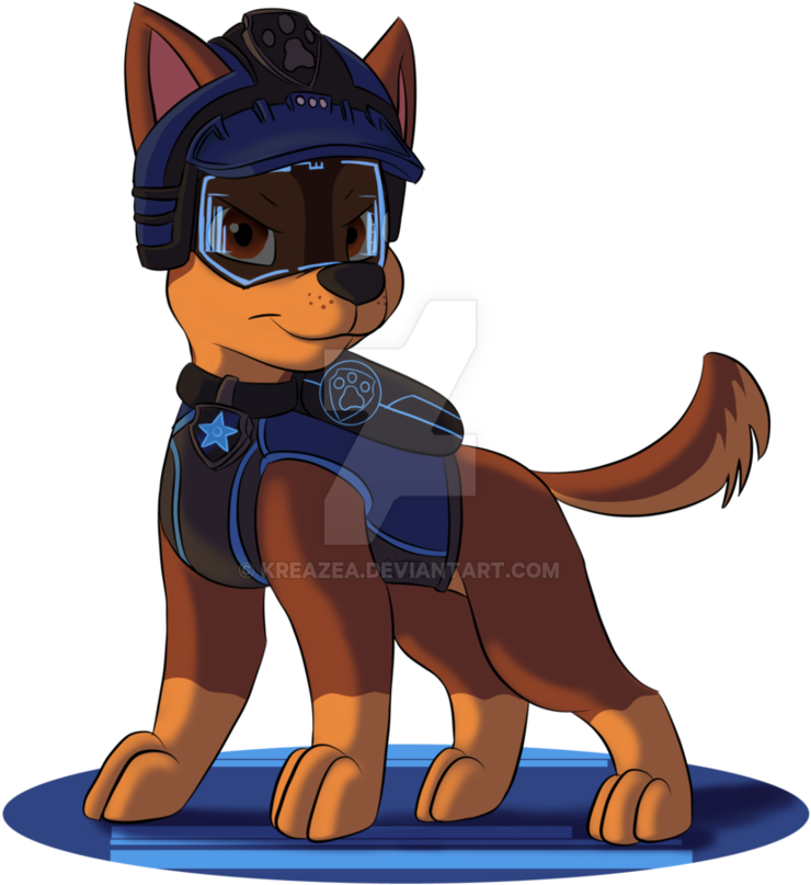 Paw Patrol - Paw Patrol Chase Fan Art (918x871), Png Download