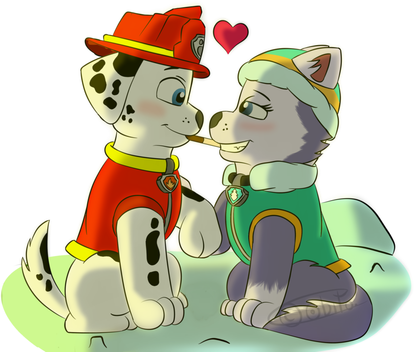 S Day Marshall And Everest By Ao - Marshall And Everest Love (1002x798), Png Download