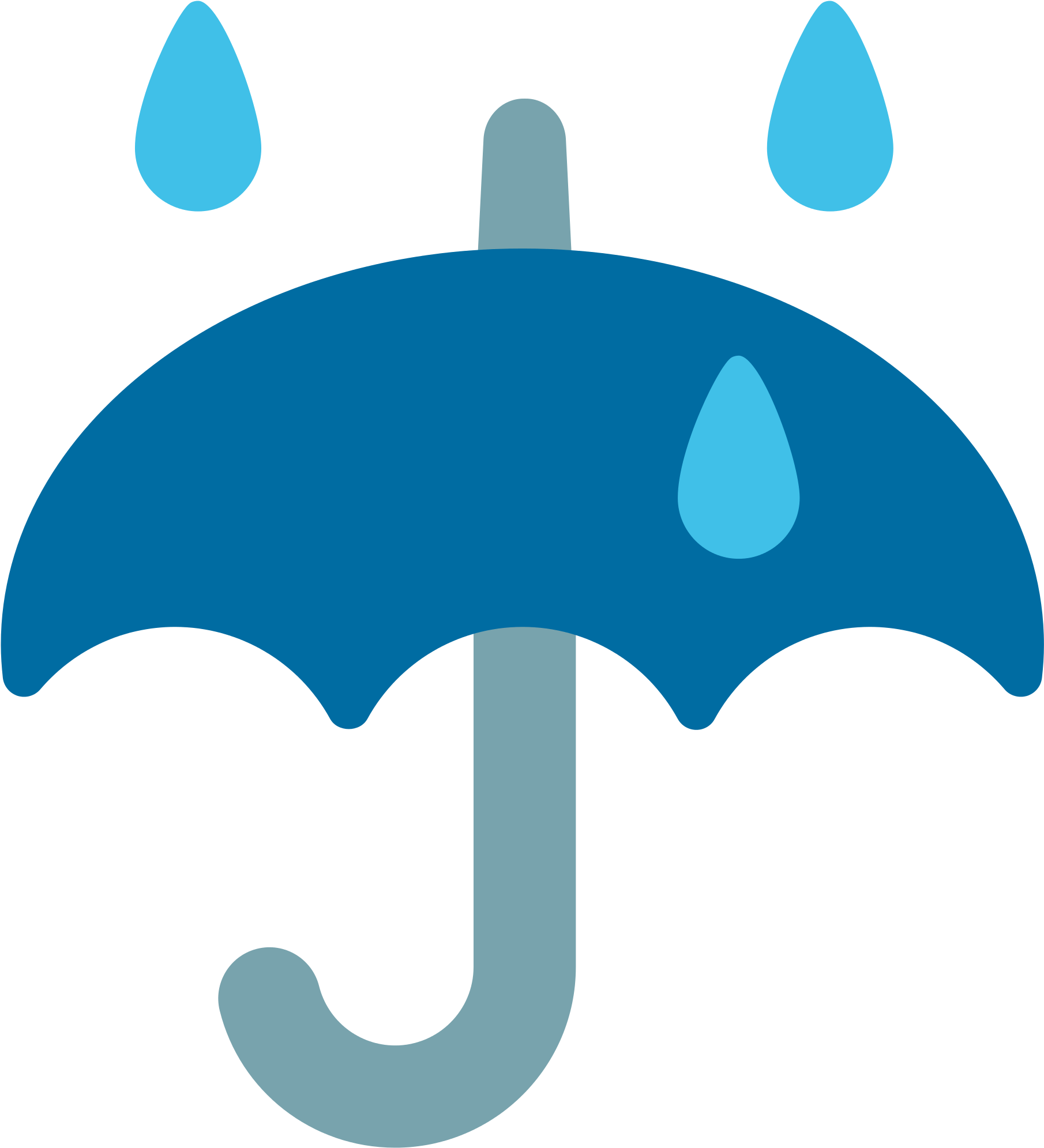 Umbrella Clipart Emoji - Umbrella Rain Clipart Png (2000x2000), Png Download