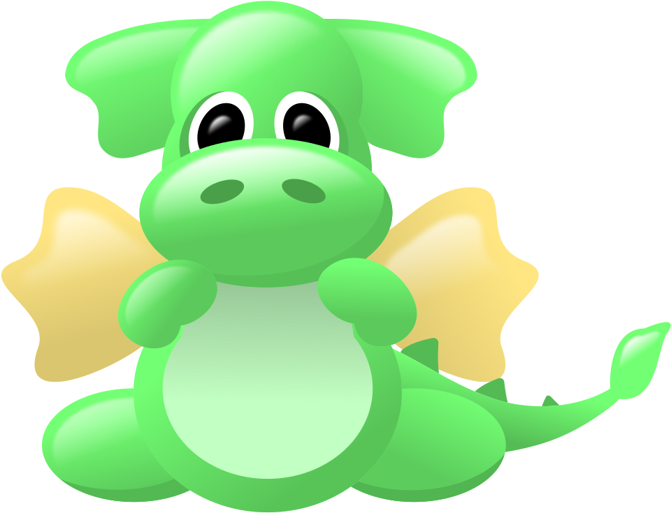 Cute Dragon Green And Gold - Dragon Clip Art Cute (1000x877), Png Download