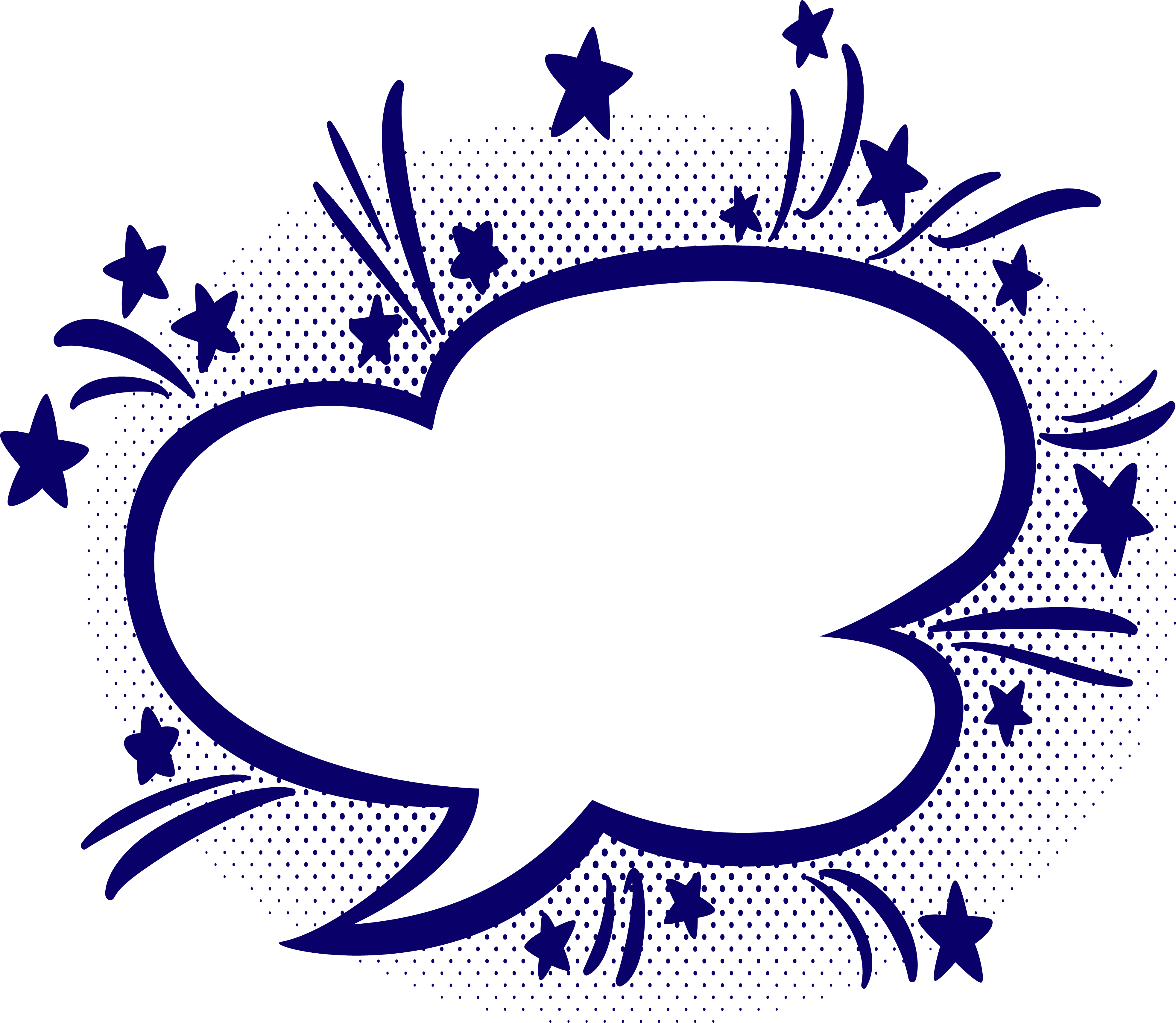 Blue Empty Comic Bubbles Party Clipart Png Image Download - Portable Network Graphics (3930x3420), Png Download