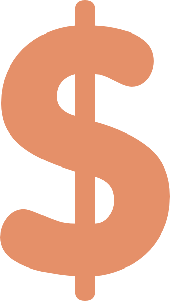 Dollar Sign Clip Art - Dollar Sign Orange (336x593), Png Download