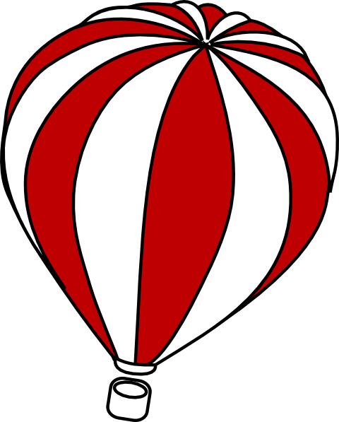 Hot Air Balloon Clip Art Outline - Red Hot Air Balloon Clipart (480x597), Png Download