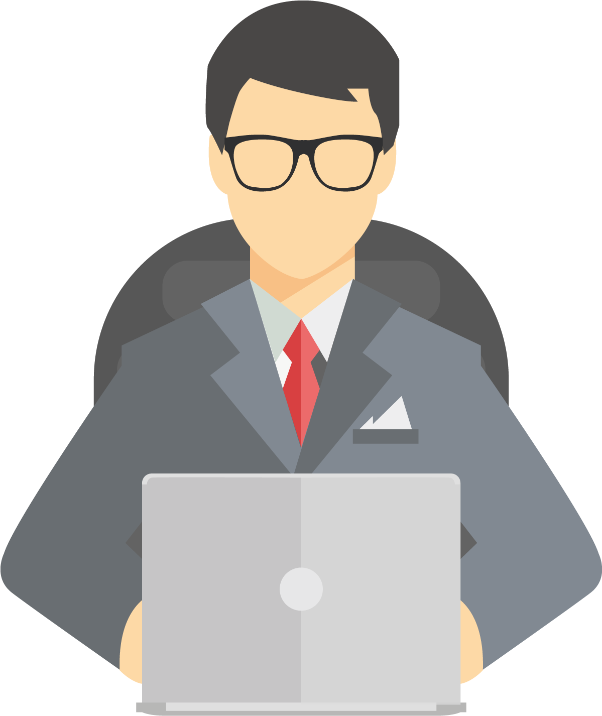 Picture Library Stock At Desk Transparent Images Pluspngcom - Businessman Clipart Png (1198x1445), Png Download
