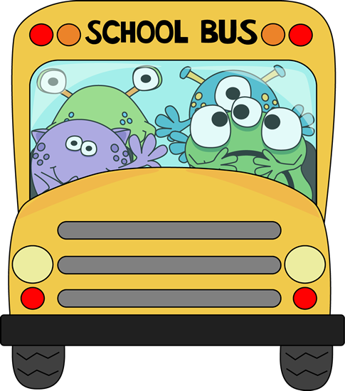 Bus Clipart Monster - Monster School Bus Clip Art (485x550), Png Download