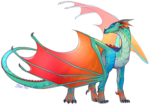 I Love Glory's Design So Much I Had To Try And Finish - Rainwing Dragon Wings Of Fire (500x338), Png Download
