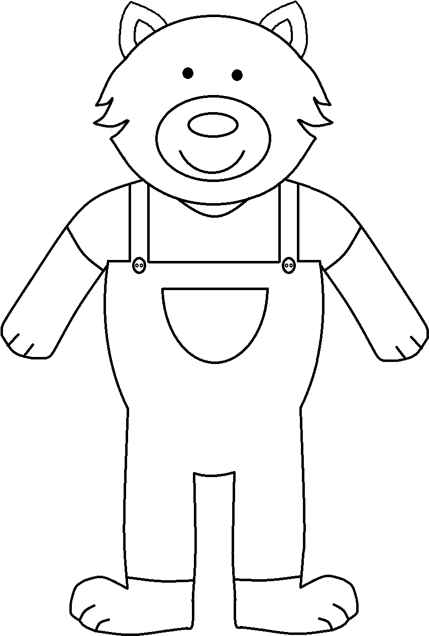 Graphic Royalty Free 3 Pigs Clipart - Three Little Pigs Wolf Outline (890x1301), Png Download