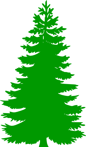 Winter Pine Trees Clipart Pine Tree Clip Art1 Png - Christmas Tree Silhouette Png (348x598), Png Download