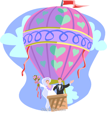 Download Hd Hot Air Balloon Clipart Illustration Wedded Couple In Hot Air Balloon Transparent Png Image Nicepng Com
