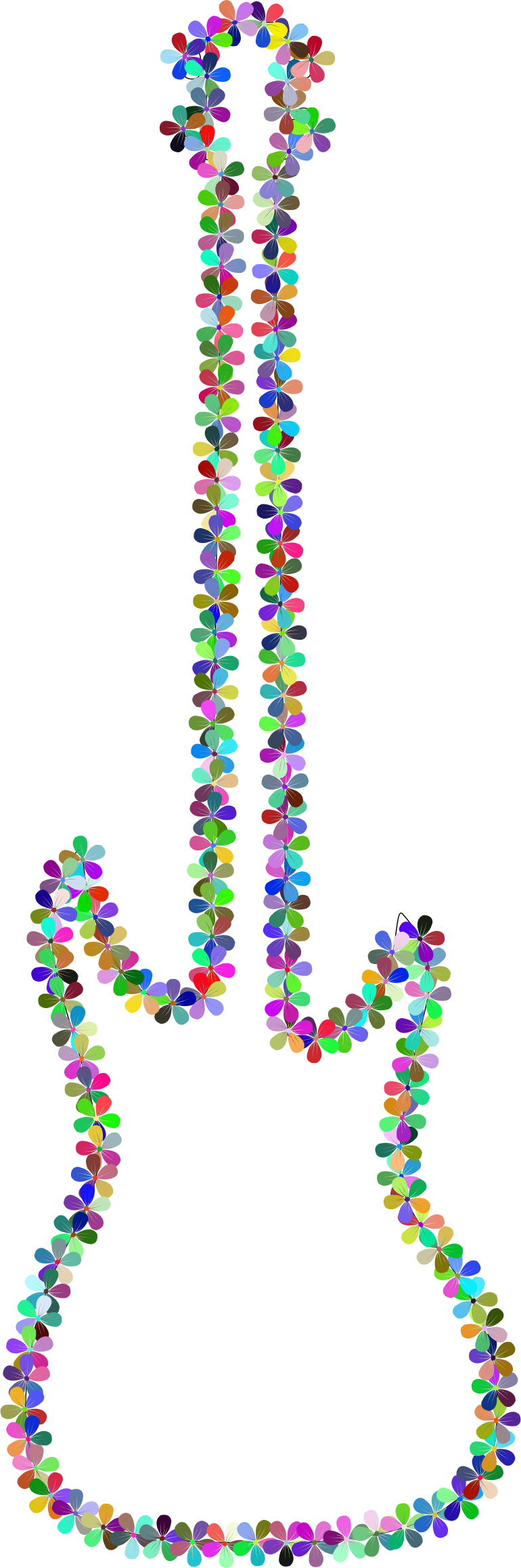 This Free Icons Png Design Of Prismatic Floral Guitar (770x2316), Png Download