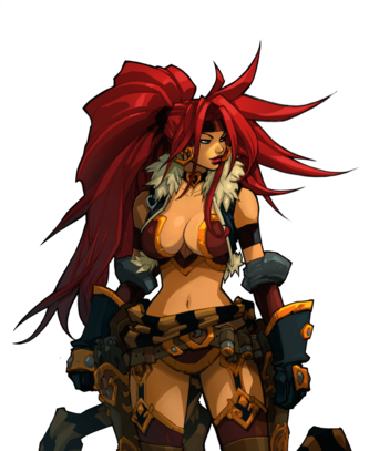 Monika - Dark Lady Battle Chasers (350x406), Png Download