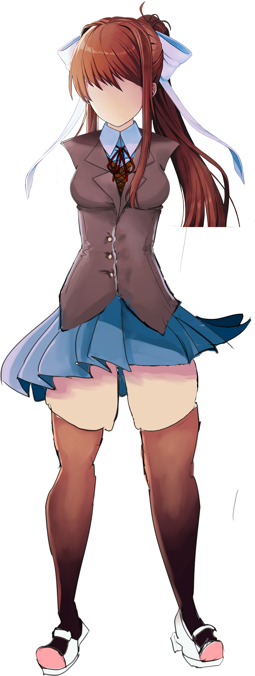 Monika Body - Anime (1262x2600), Png Download