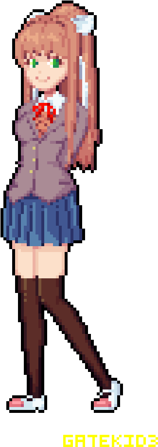 Log In To Report Abuse - Monika Minecraft Pixel Art (400x1000), Png Download