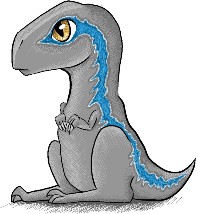 Raptor Blue By Limonzart - Baby Velociraptor Drawing (894x894), Png Download