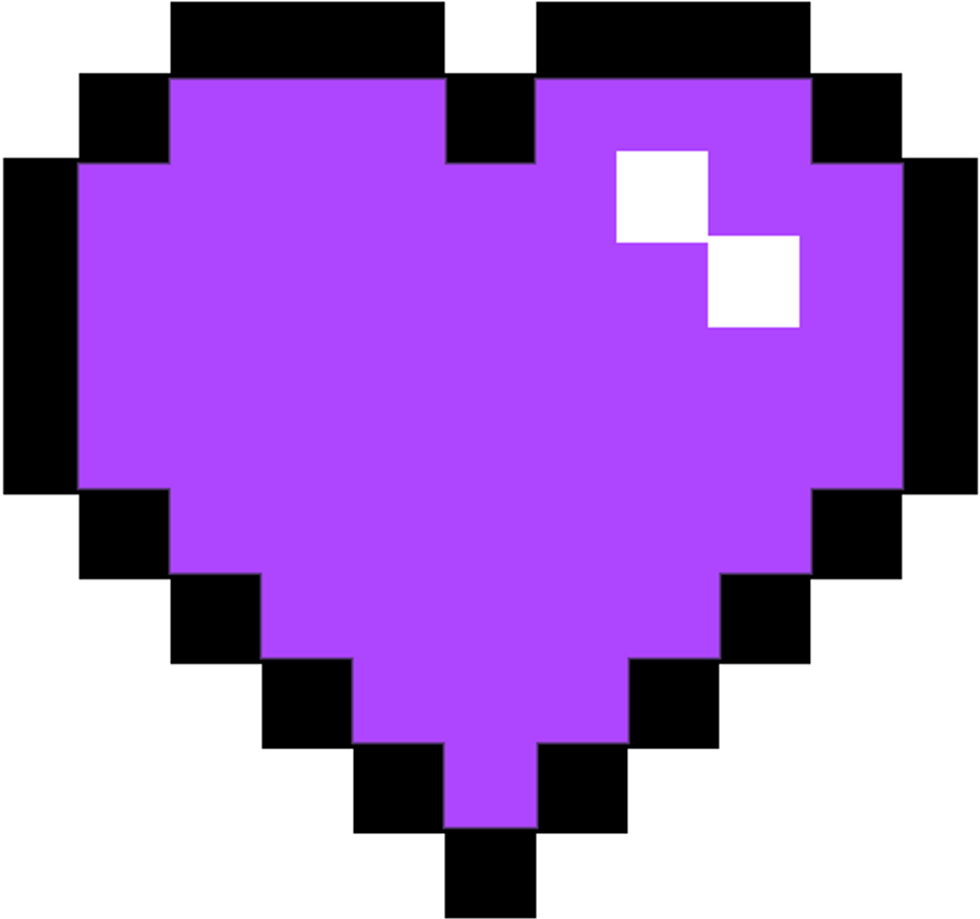 Purple Heart Pixel Purpleheart Pixelheart Purplepixelhe - Pixel Heart (1024x1024), Png Download