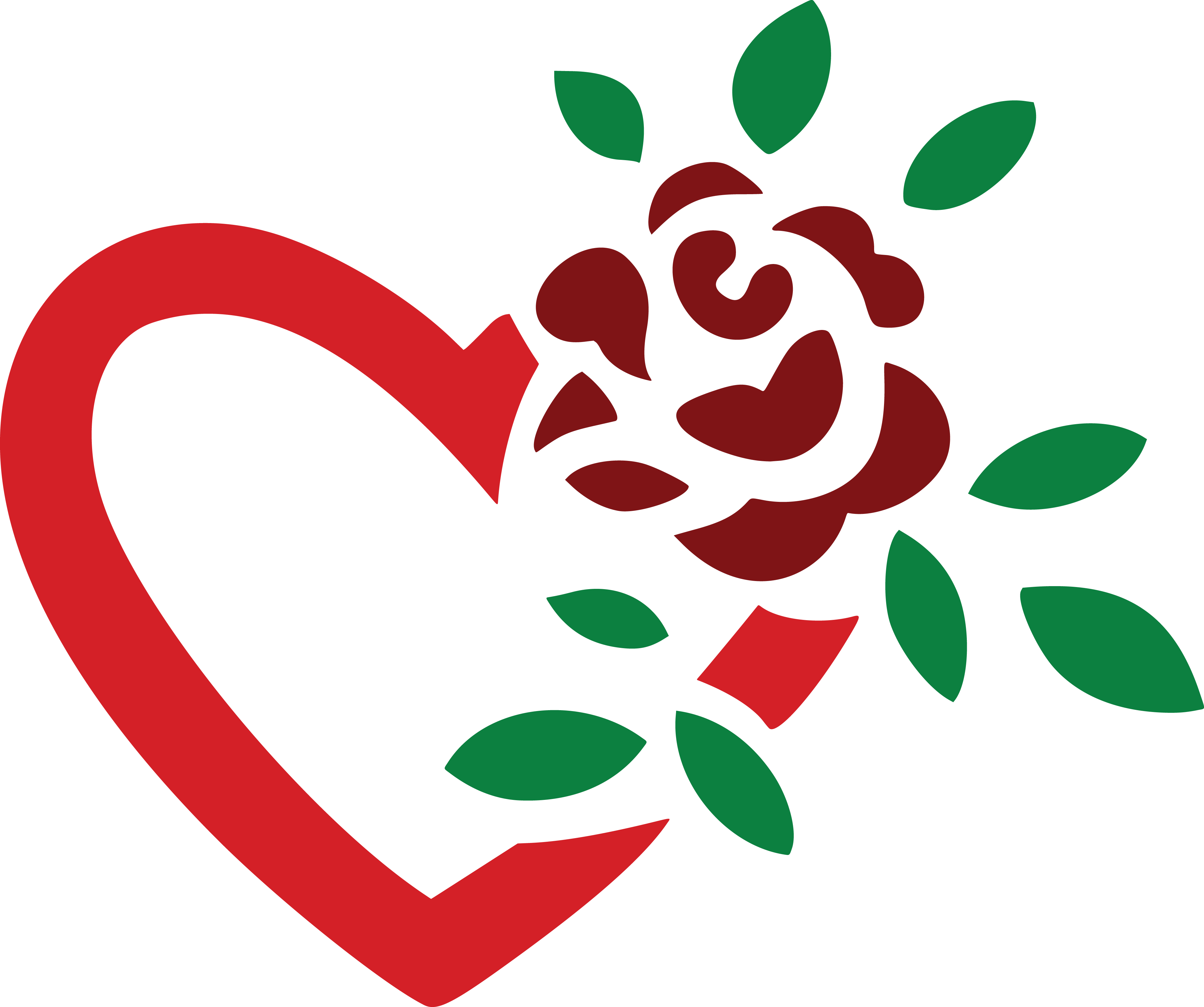 Free Clipart Of A - Clipart Rose And Heart (4000x3345), Png Download