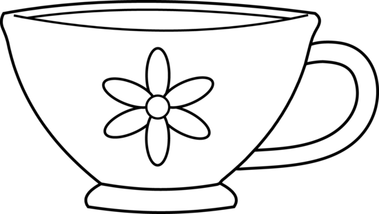 Teacup Clipart Black And White Free Clipart - Cup Clipart Black And White (550x311), Png Download